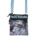 Robin Ruth Fashion Neck bag - Passport bag - Amsterdam - Blue Canals - Bicycles