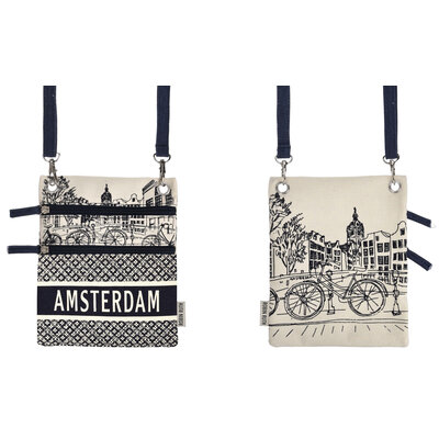 Robin Ruth Fashion Neck bag - Passport bag -Amsterdam - Bicycle