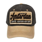 Robin Ruth Fashion Cap Holland Sand-colored with Anthracite and stitching (large Amsterdam patch)