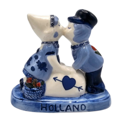 Typisch Hollands Kissing couple love Holland Delft blue - 10 cm in gift box