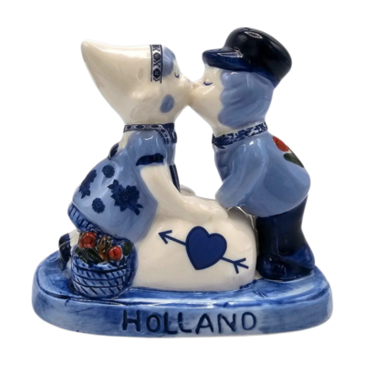 Typisch Hollands Kuspaar love Holland Delftsblauw - 10 cm in  giftbox