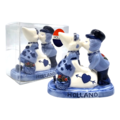 Typisch Hollands Küssendes Paar liebt Holland Delfter Blau - 10 cm in Geschenkbox