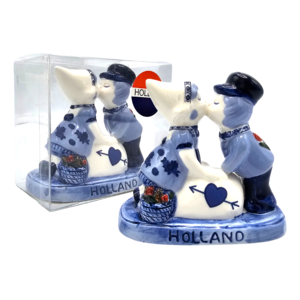 Matix Kissing couple love Holland Delft blue - 10 cm in gift box