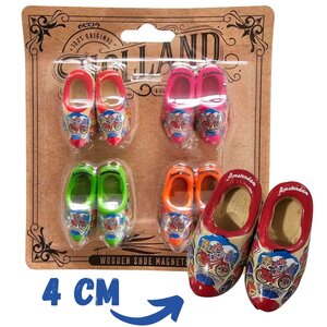 Matix Clog magnets - Discount card 4 pieces - Green-Orange-Pink and Blank with red sole