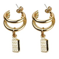 Typisch Hollands Earrings with charm - gable houses