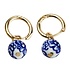 Heinen Delfts blauw Delft blue bead earrings