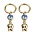 Heinen Delfts blauw Earrings charms tulips and beads