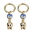 Heinen Delfts blauw Earrings charms tulips and beads