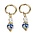 Heinen Delfts blauw Pearl and Delft Blue bead earrings