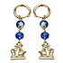 Typisch Hollands Earrings charms - kissing couple and blue beads