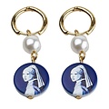 Heinen Delfts blauw Ohrringe Mädchen mit der Perle (Perlen-Symbol)