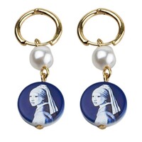 Typisch Hollands Earrings Girl with a pearl earring (icon with pearl)
