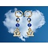 Typisch Hollands Earrings charms - kissing couple and blue beads