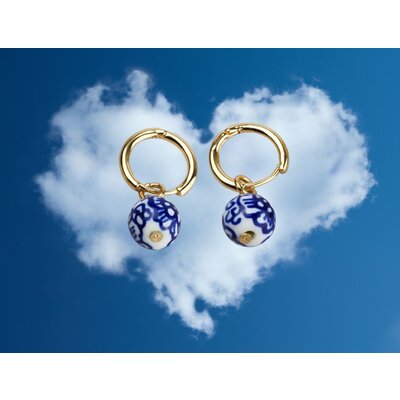 Heinen Delfts blauw Ohrringe aus Delfter blauen Perlen