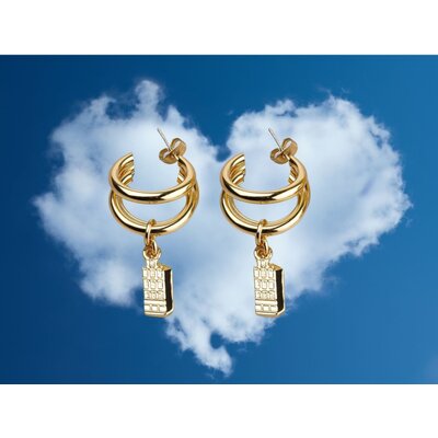 Typisch Hollands Earrings with charm - gable houses