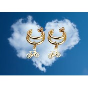 Heinen Delfts blauw Charm earrings - cycling