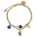 Typisch Hollands Charm bracelet - Tulip - Blue, white and Delft blue beads