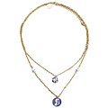 Typisch Hollands Necklace - Girl with the pearl - Delft blue beads and white pearls