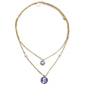 Typisch Hollands Necklace - Girl with the pearl - Delft blue beads and white pearls