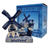 Typisch Hollands Delfter Blau, Holland, Windmühle – Küssendes Paar