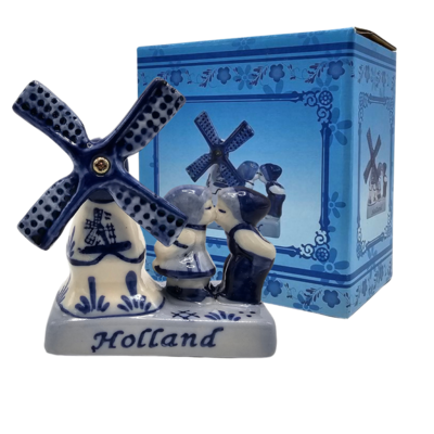 Typisch Hollands Delft Blue Holland Windmill - Kissing Couple