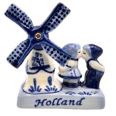 Typisch Hollands Delft Blue Holland Windmill - Kissing Couple