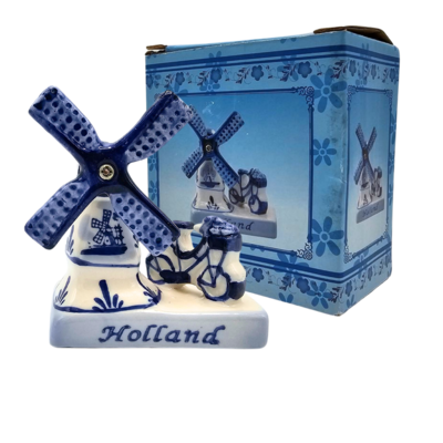 Typisch Hollands Mühle Delfter Blau Holland - Fahrrad