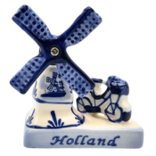 Typisch Hollands Mühle Delfter Blau Holland - Fahrrad
