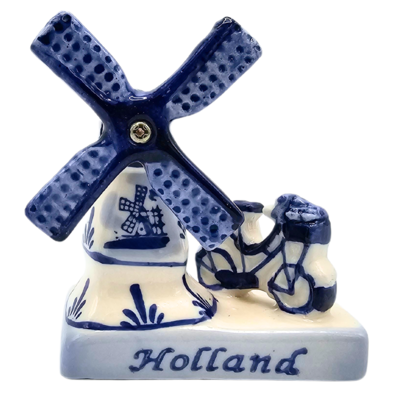 Typisch Hollands Molen Delfts-blauw Holland - Fiets