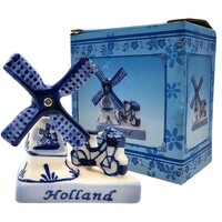 Typisch Hollands Mühle Delfter Blau Holland - Fahrrad