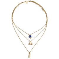 Typisch Hollands Necklace with Delft blue and charms (multiple chain)