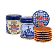 Typisch Hollands Stroopwafels in a still-stalgic - Delft blue checked tin - Holland