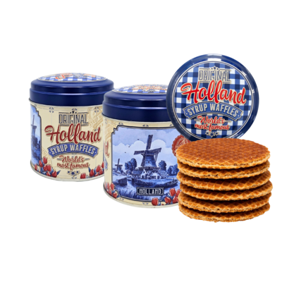 Typisch Hollands Stroopwafels in nostalgic - Delft blue diamond tin - Holland