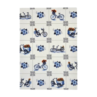 Typisch Hollands Double greeting card - Delft blue - Tiles - Bicycles