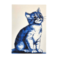 Typisch Hollands Double greeting card - Delft blue - Cat