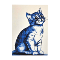 Typisch Hollands Doppelte Grußkarte - Delfter Blau - Kat