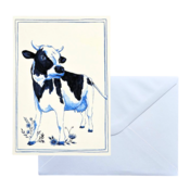Typisch Hollands Double greeting card - Delft blue - Cow
