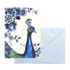 Typisch Hollands Double greeting card - Delft blue - Peacock