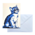 Typisch Hollands Double greeting card - Delft blue - Cat