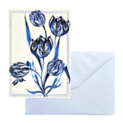 Typisch Hollands Double greeting card - Delft blue - Tulips