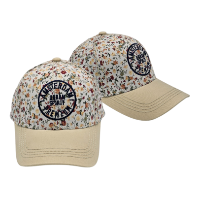 Robin Ruth Women's cap Amsterdam floral pattern (beige)