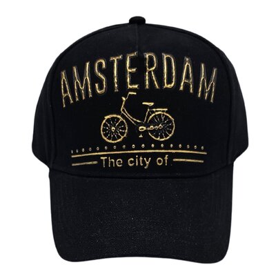 Robin Ruth Fashion Sportieve Cap - Amsterdam (fiets) Zwart