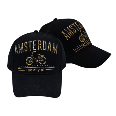 Robin Ruth Fashion Sportliche Cap - Amsterdam (Fahrrad) Schwarz