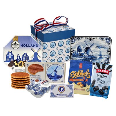typisch-hollands-geschenkpakket Holland POP-UP geschenkdoos - Hollands lekkers - XL