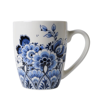 Typisch Hollands Luxury - large - mug - Delft blue - Floral design
