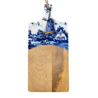 Typisch Hollands Kaasplank Groot Molen paard blauw 35x16cm