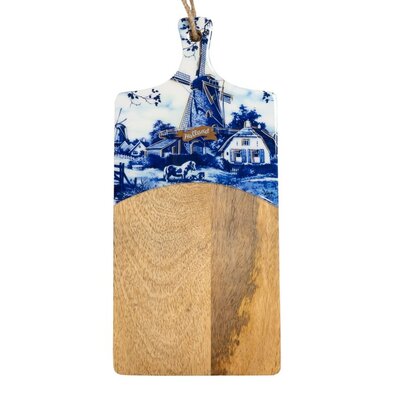 Typisch Hollands Käsebrett groß, Mill Horse blau, 35 x 16 cm