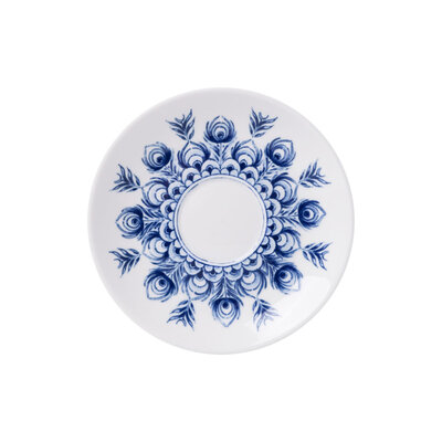 Heinen Delftware Kop en schotel - Porselein - Delfts blauw -Pauw (espresso)