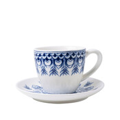 Heinen Delftware Tasse und Untertasse - Porzellan - Delfter Blau - Pfau (Espresso)