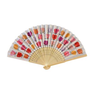 Typisch Hollands Handfächer - Tulpen - Bambus